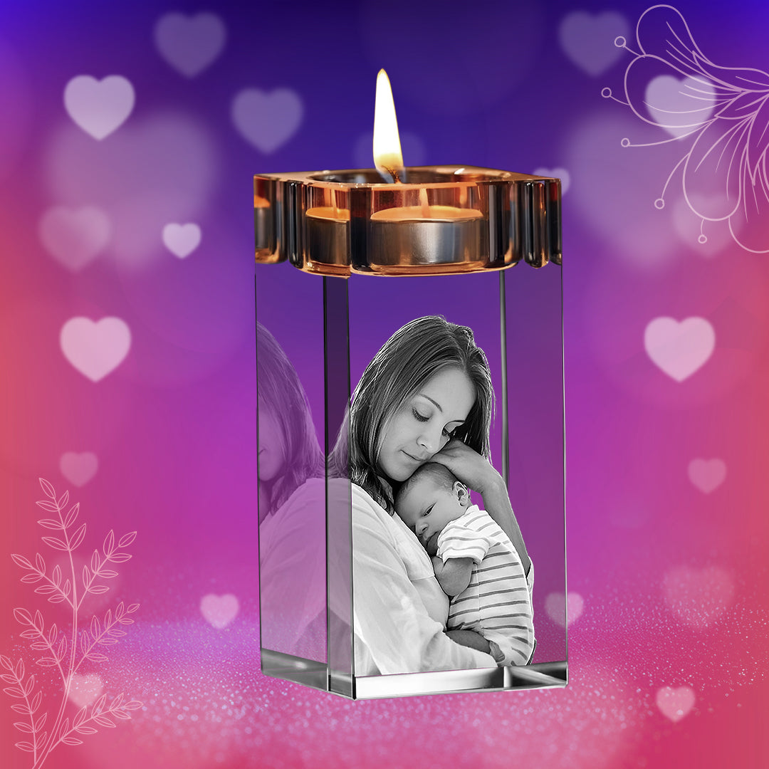Mother's Day Custom 3D Crystal Photo Candle
