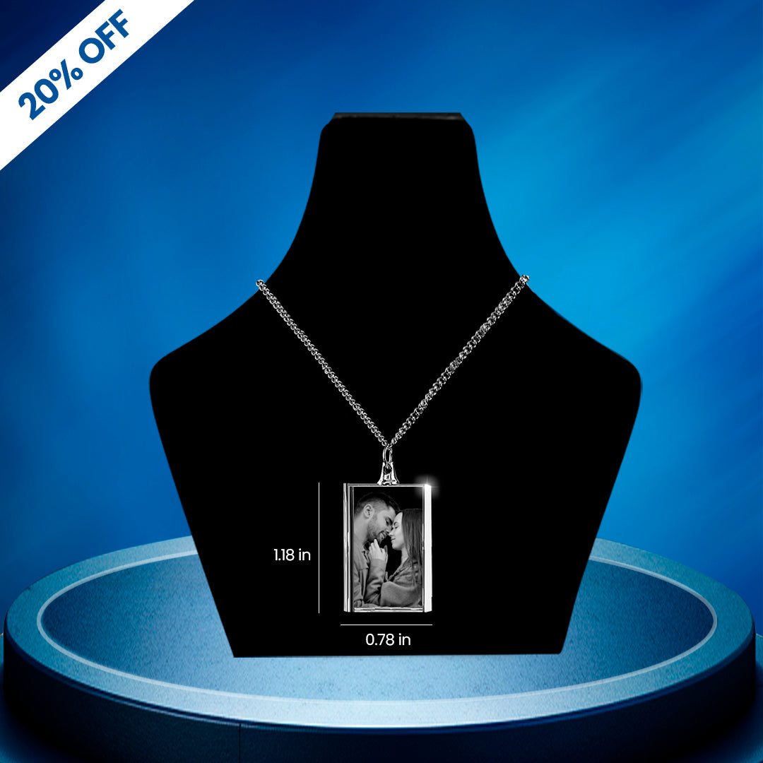 3D Crystal Square Necklace Wedding Gift for Women Men