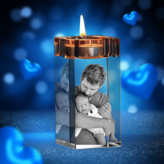 Father's Day Custom 3D Crystal Photo Candle