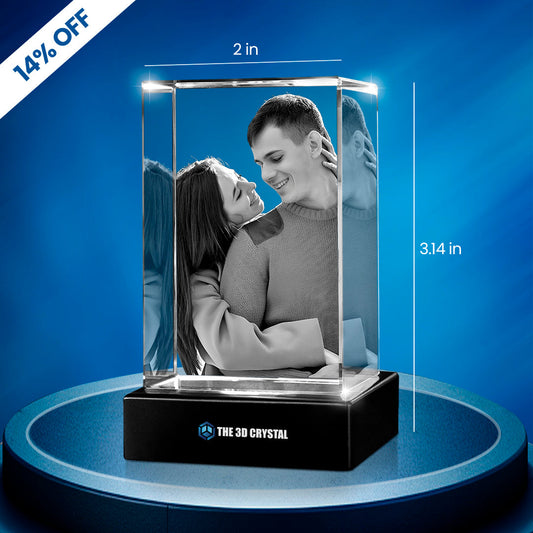 Custom 3D Crystal Cube Photo Frame with LED Lights – Personalized Gift