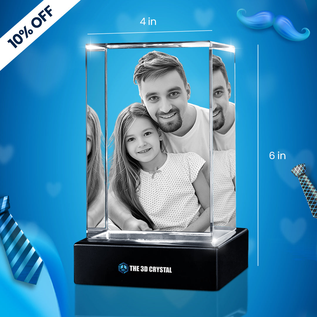 Custom 3D Crystal Cube Photo Frame with LED Lights – Personalised Gift