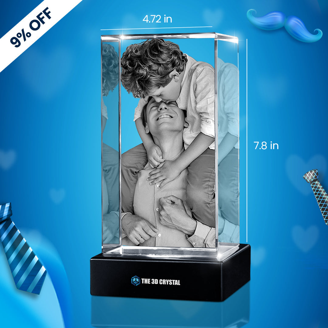 Custom 3D Crystal Cube Photo Frame with LED Lights – Personalised Gift